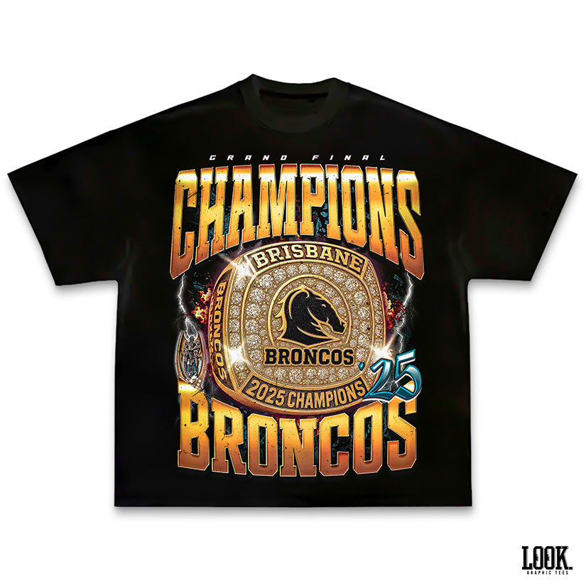 Brisbane Broncos '2025 Champions Ring' - LOOK. Graphic Tee
