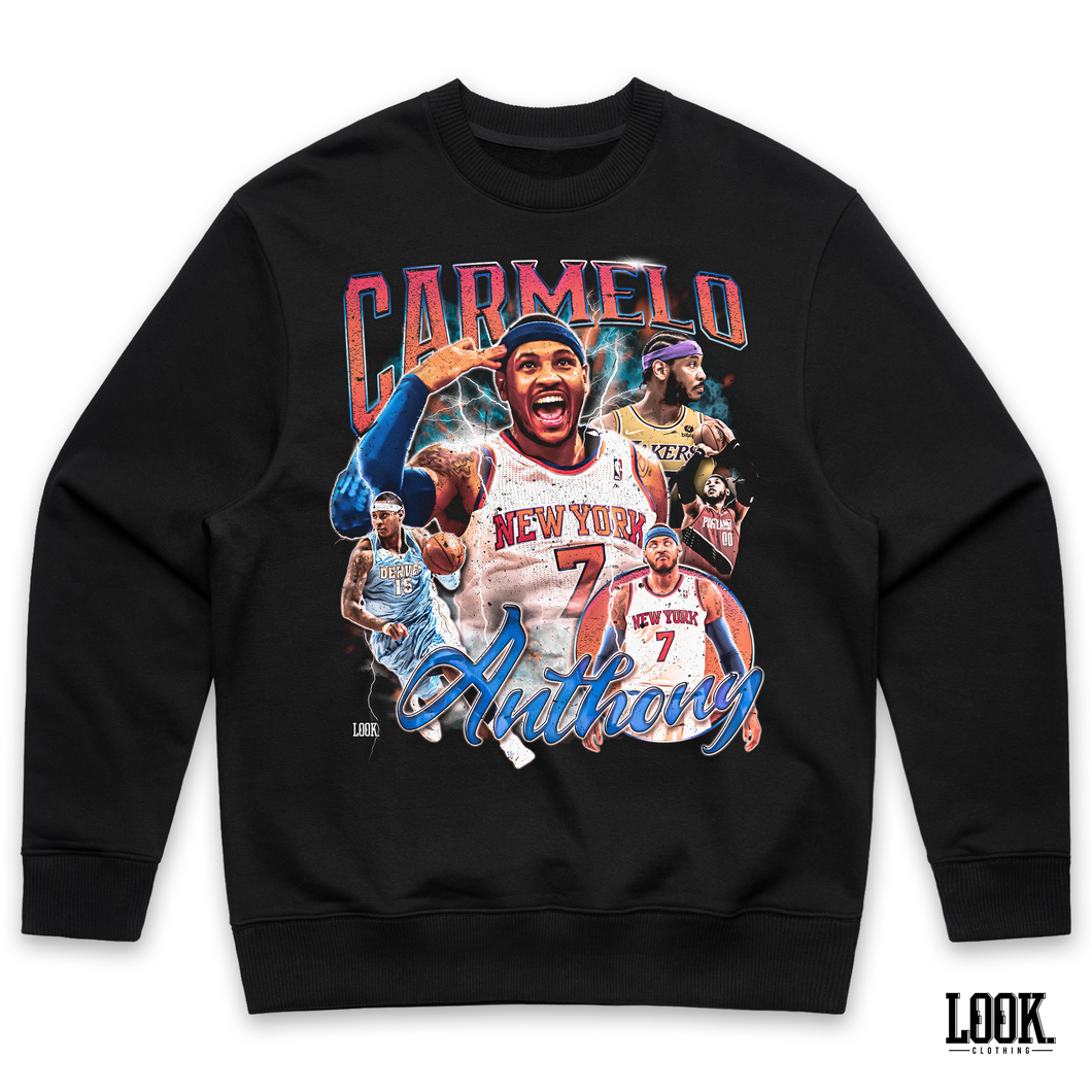 Carmelo Anthony 'Melo' LOOK. Graphic Crew Sweater – LOOK. Clothing