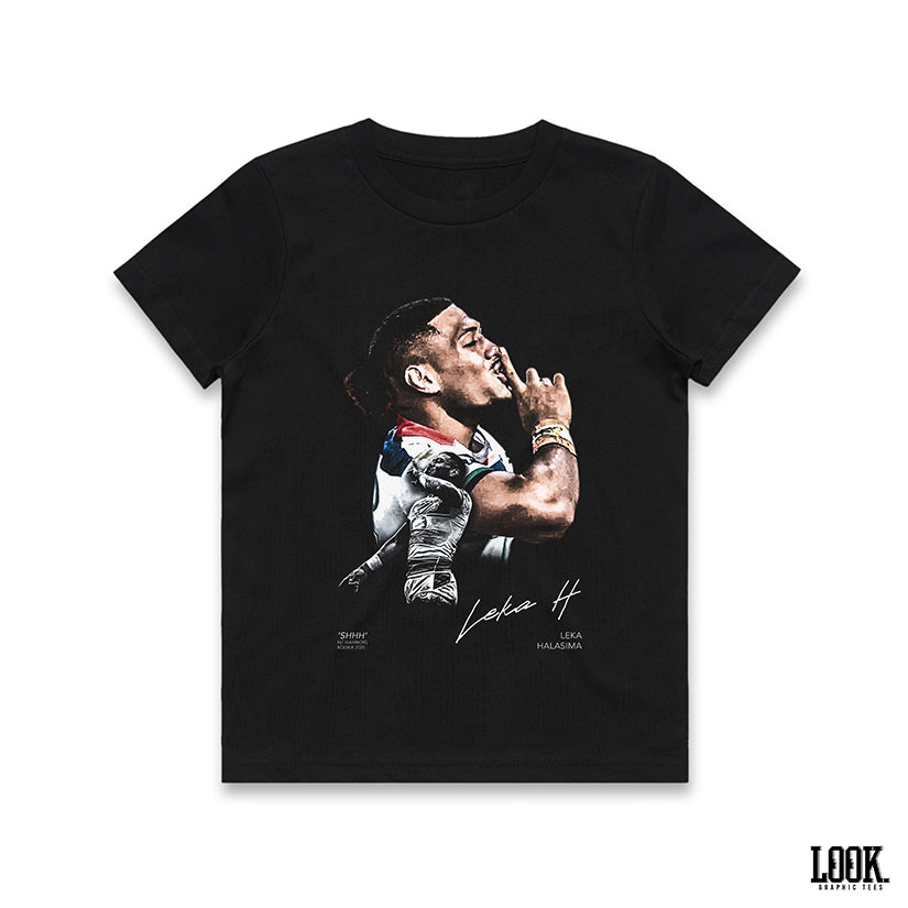 Leka Halasima 'Shhh' - LOOK. Graphic Kids Tee