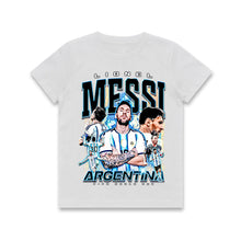 Load image into Gallery viewer, Lionel Messi 'Argentina Football World Cup' LOOK. Graphic Tee KIDS
