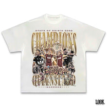 Load image into Gallery viewer, Queensland Maroons State of Origin &#39;CHAMPIONS 25&#39; LOOK. Graphic Tee
